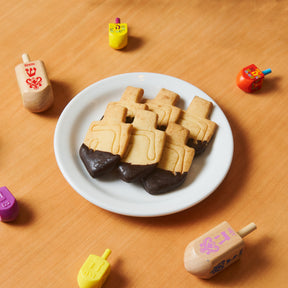 Chocolate Dipped Dreidel Cookie