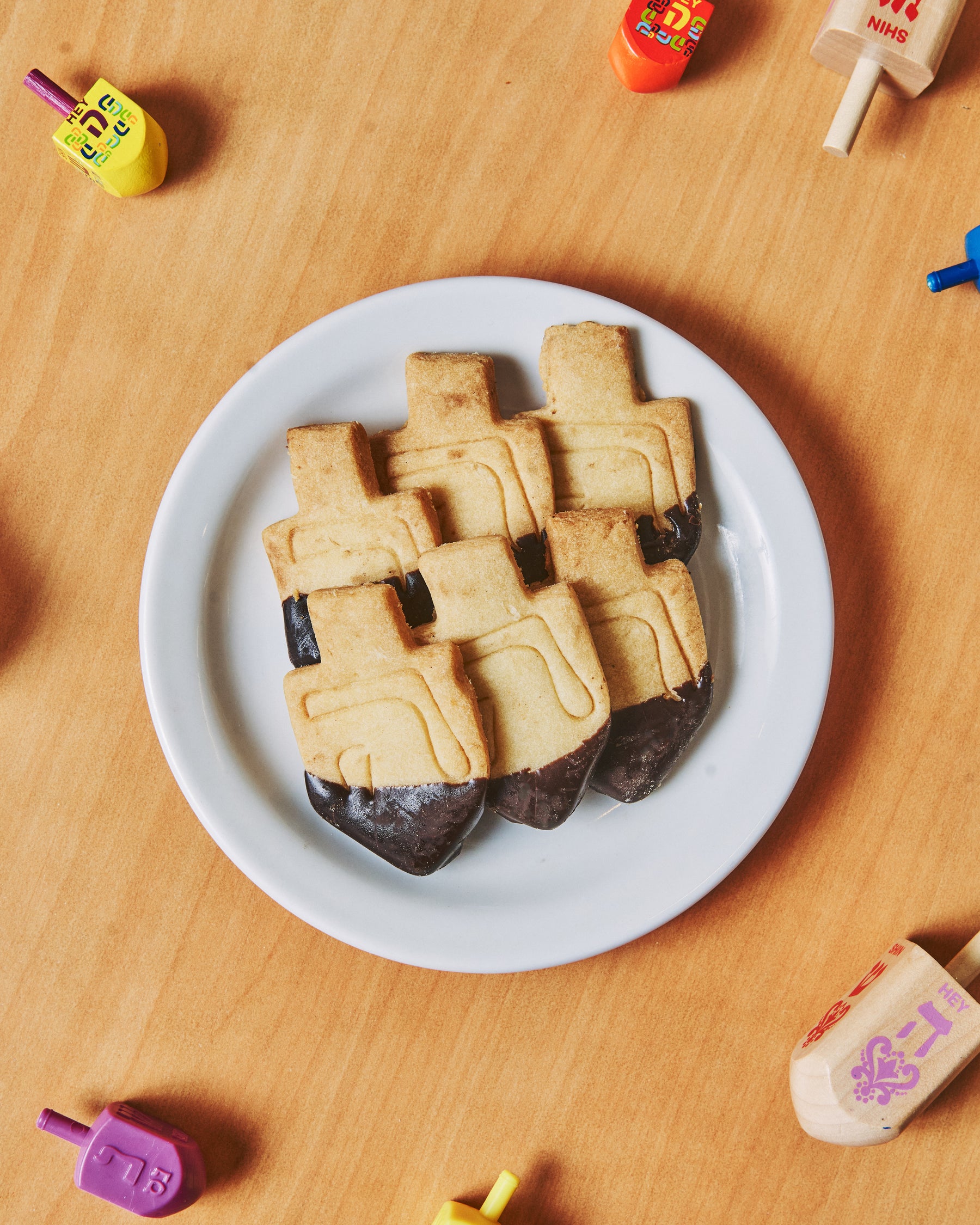 Chocolate Dipped Dreidel Cookie